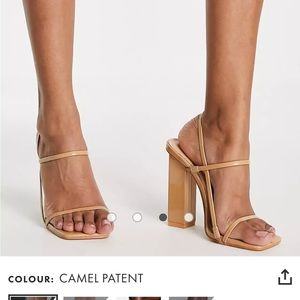 ASOS block heel shoes in nude. Size 8